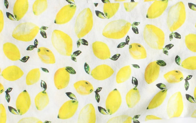 Linen fabric Watercolor Lemons