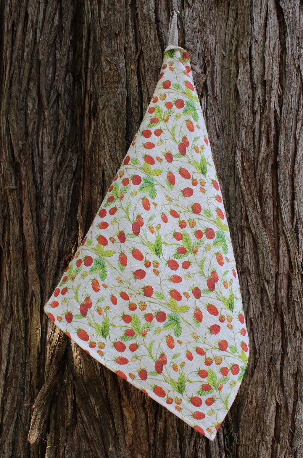 Linen Tea Towel Wild Strawberries
