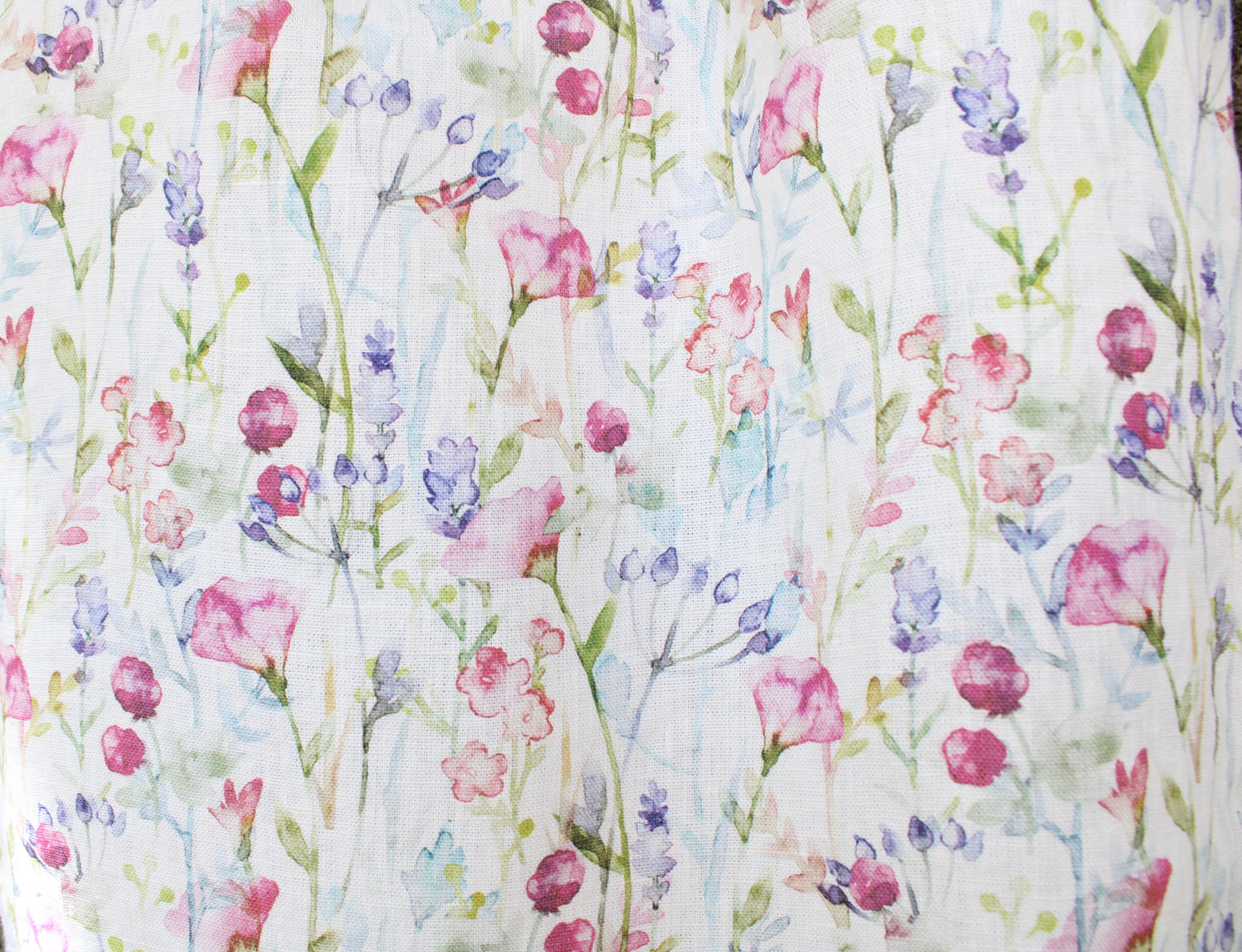 Linen fabric Watercolor Florals