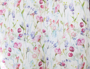 Linen fabric Watercolor Florals