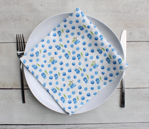 Linen napkin Watercolor Blueberries