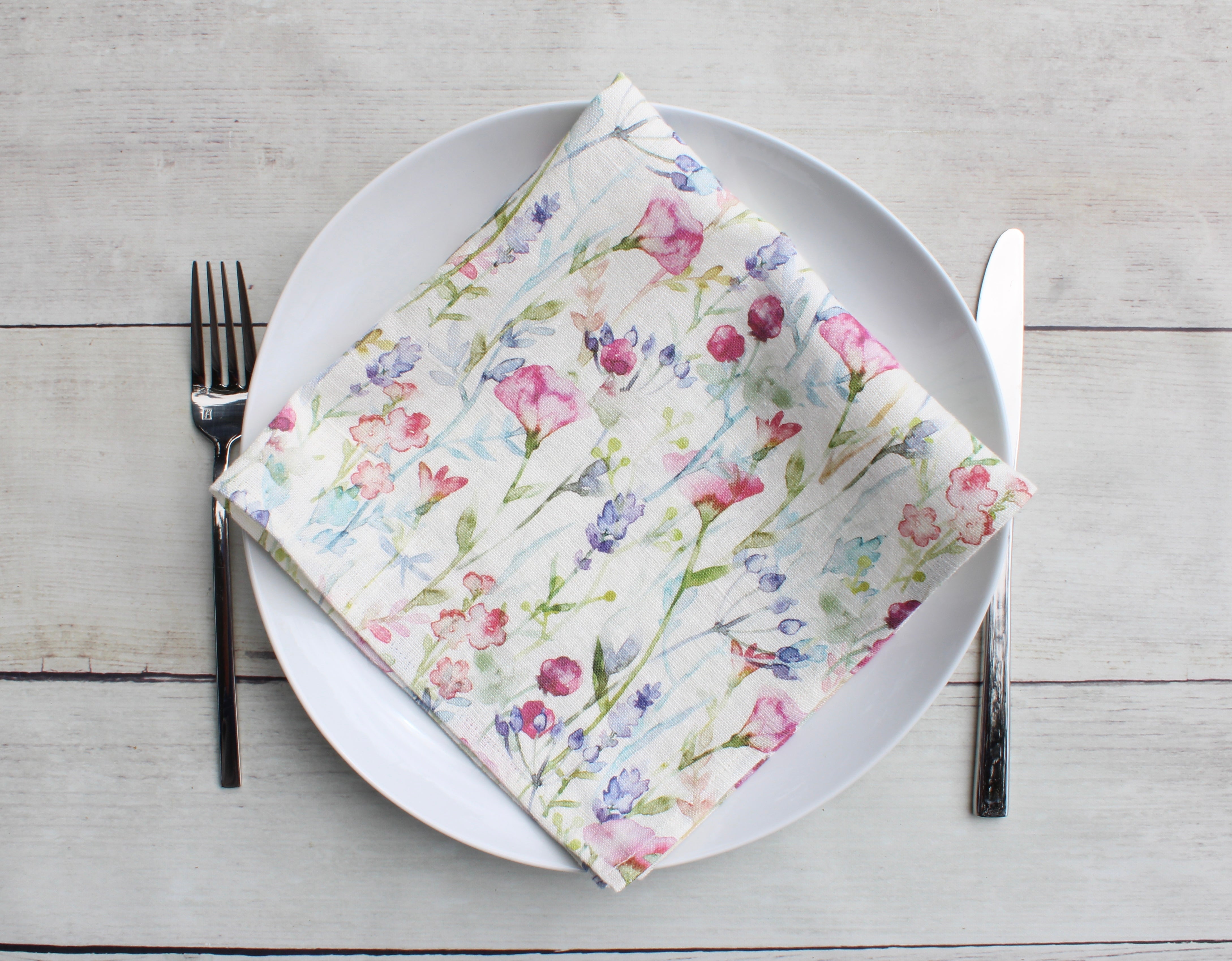Linen napkin Watercolor Florals