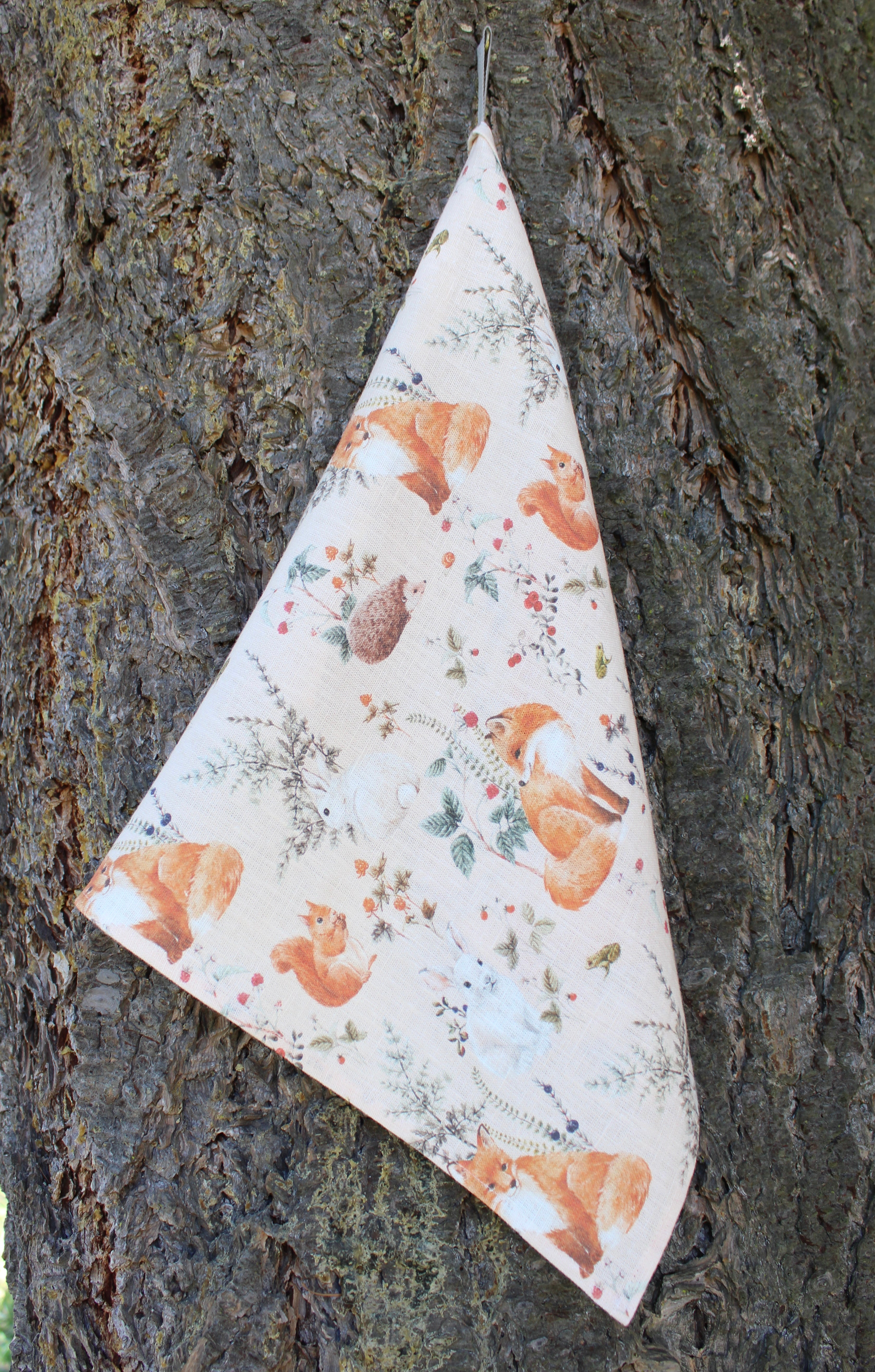 Linen Tea Towel Woodland