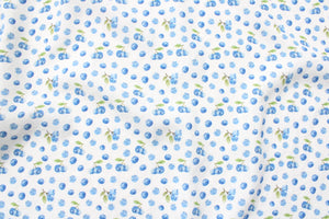Linen fabric Watercolor Blueberries