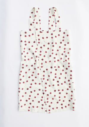 Linen cross back apron Watercolor Cherries
