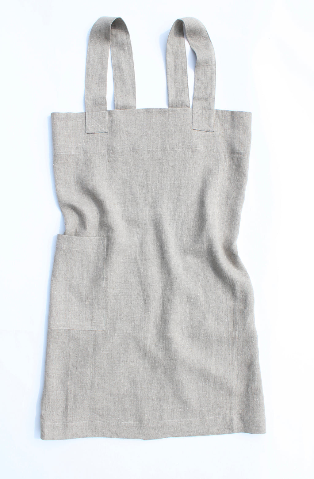 Linen cross back apron Natural