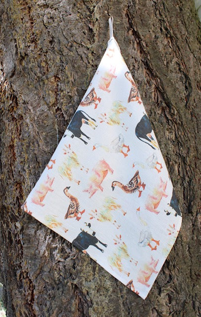 Linen Tea Towel On the Farm Sale