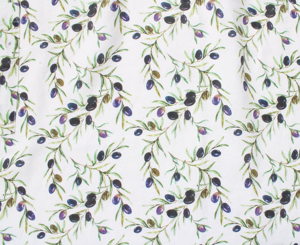 Linen fabric Watercolor Olives