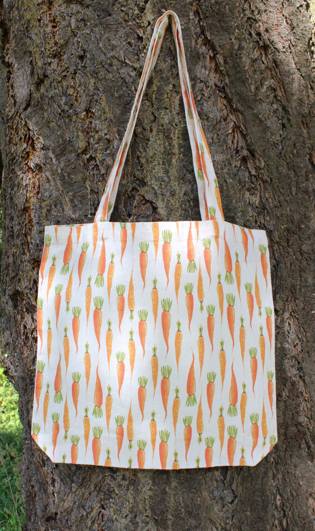 Linen Tote Bag Watercolor Carrots