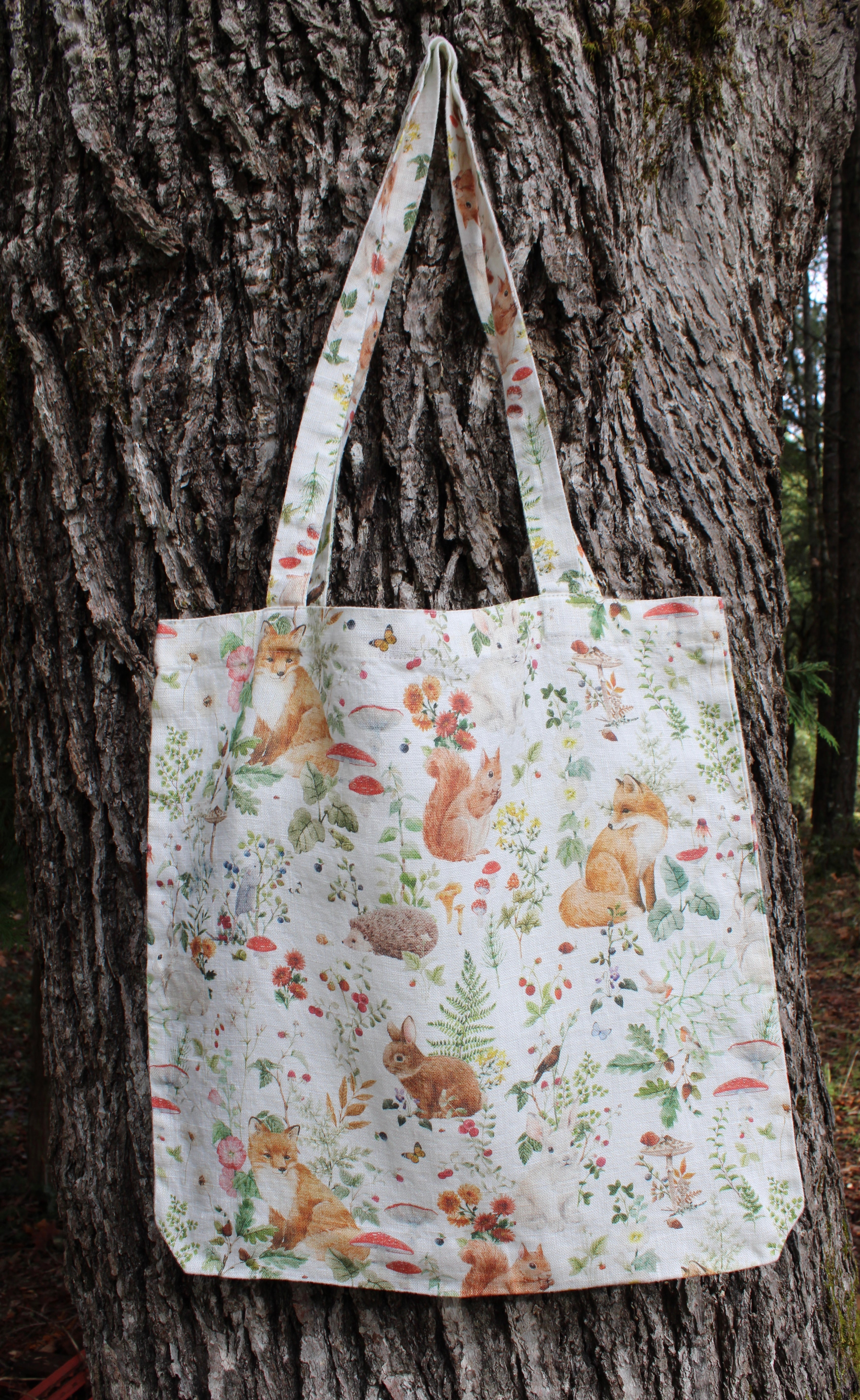 Linen Tote Bag Woodland