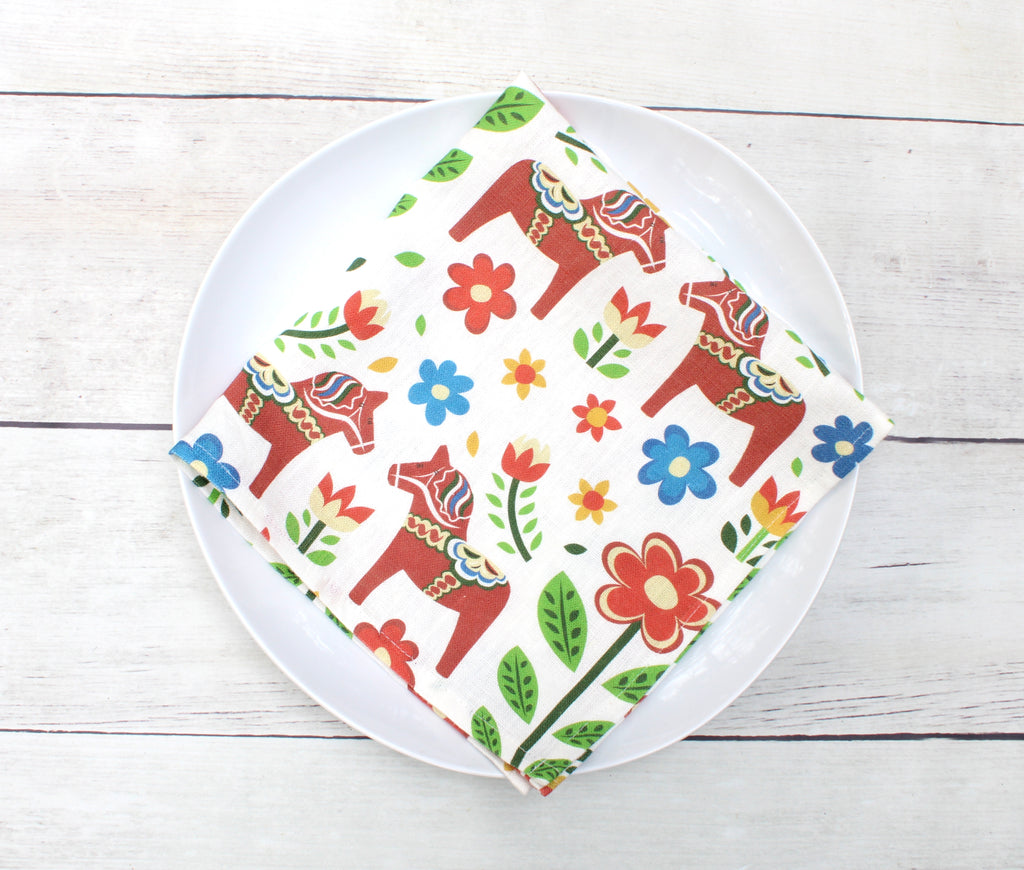 Linen napkin Dalahäst Dala Horse