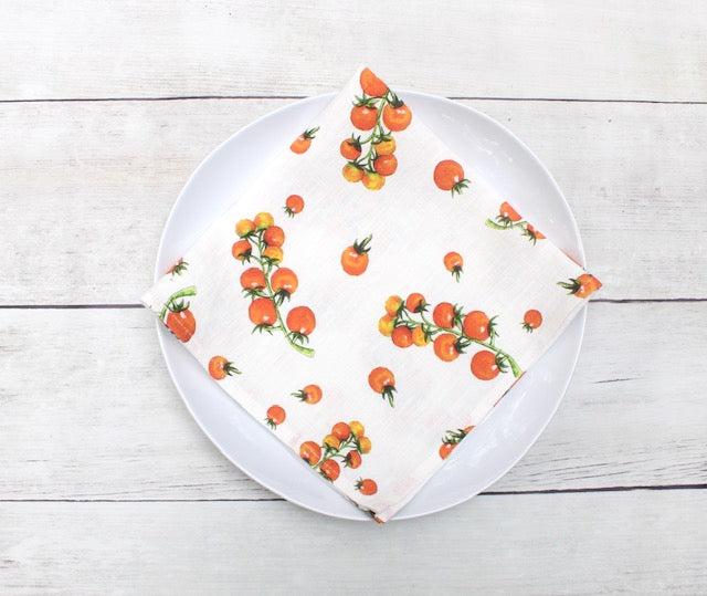Linen napkin Watercolor Tomatoes
