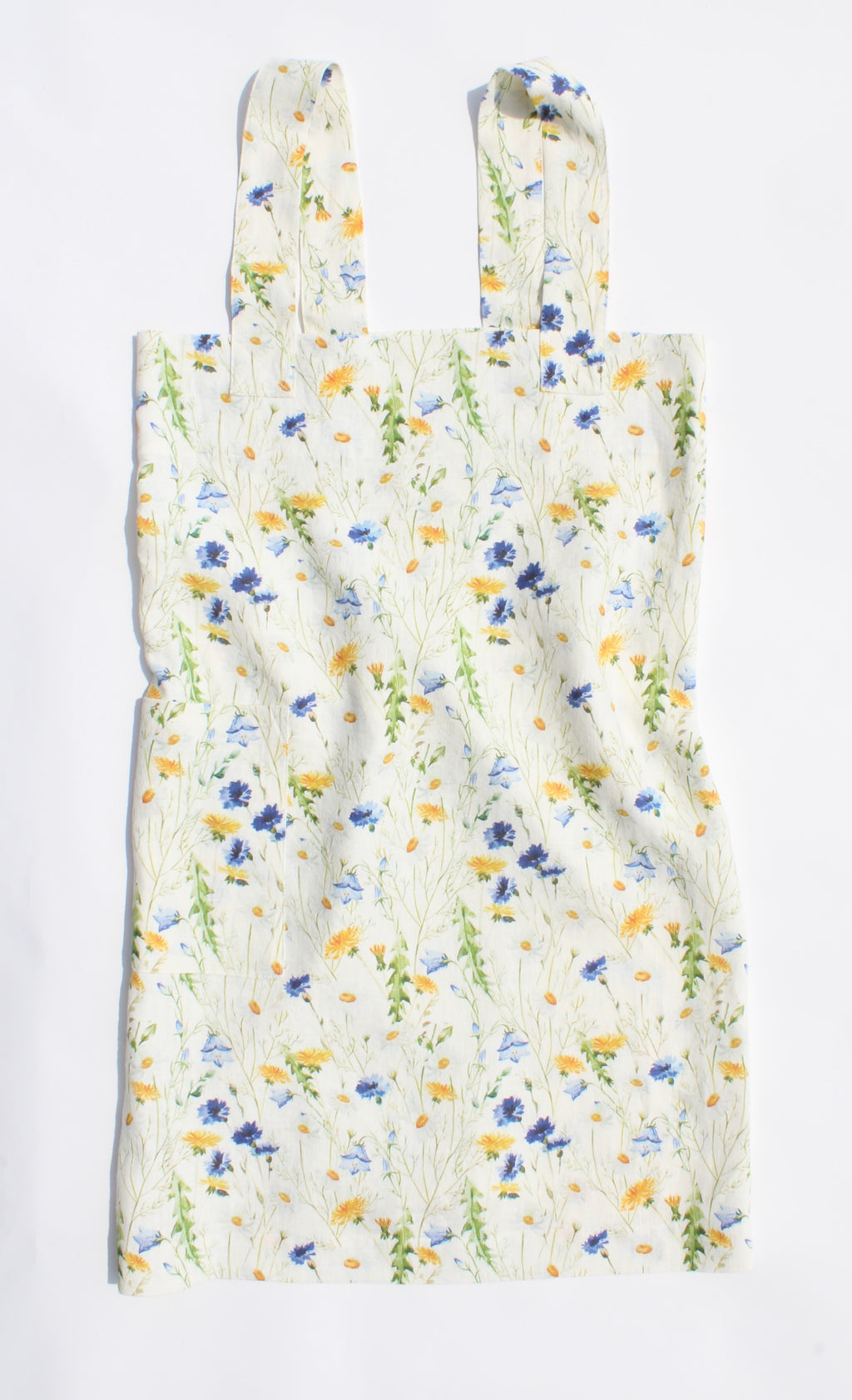 Linen cross back apron Wildflower Field