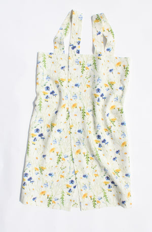 Linen cross back apron Wildflower Field