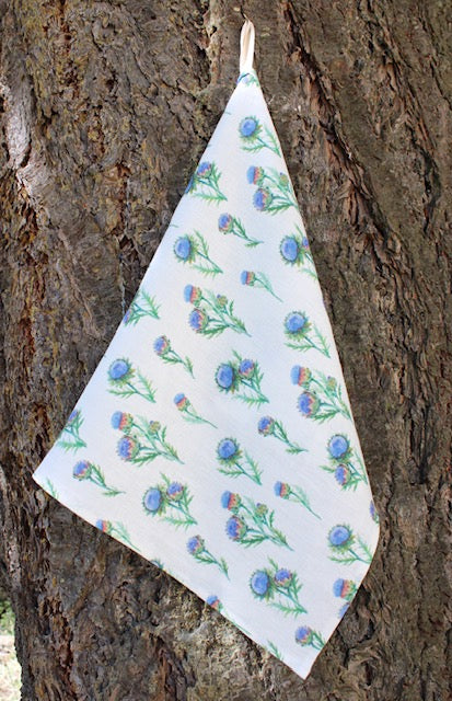 Linen Tea Towel Watercolor Artichokes