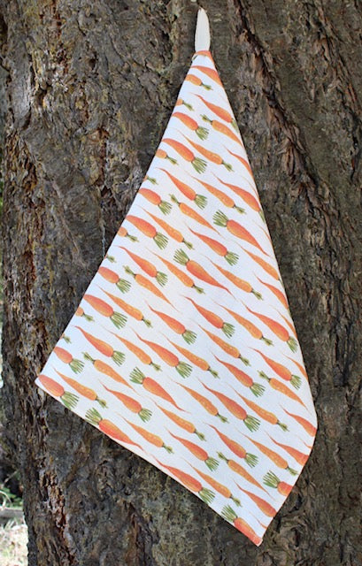 Linen Tea Towel Watercolor Carrots
