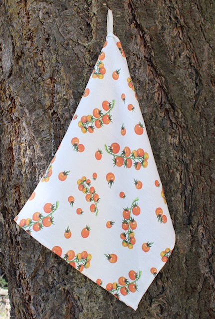 Linen Tea Towel Watercolor Tomatoes