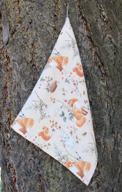 Linen Tea Towel Woodland Friends