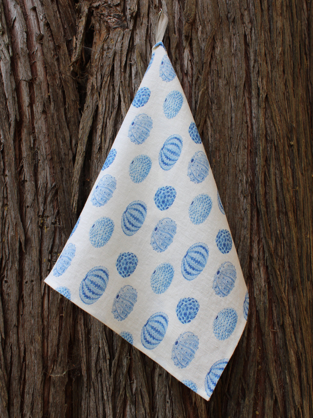 Linen Tea Towel Watercolor Sea Urchin