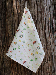 Linen Tea Towel Pastel Mushrooms