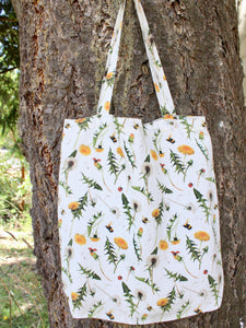 Linen Tote Bag Dandelion Bloom