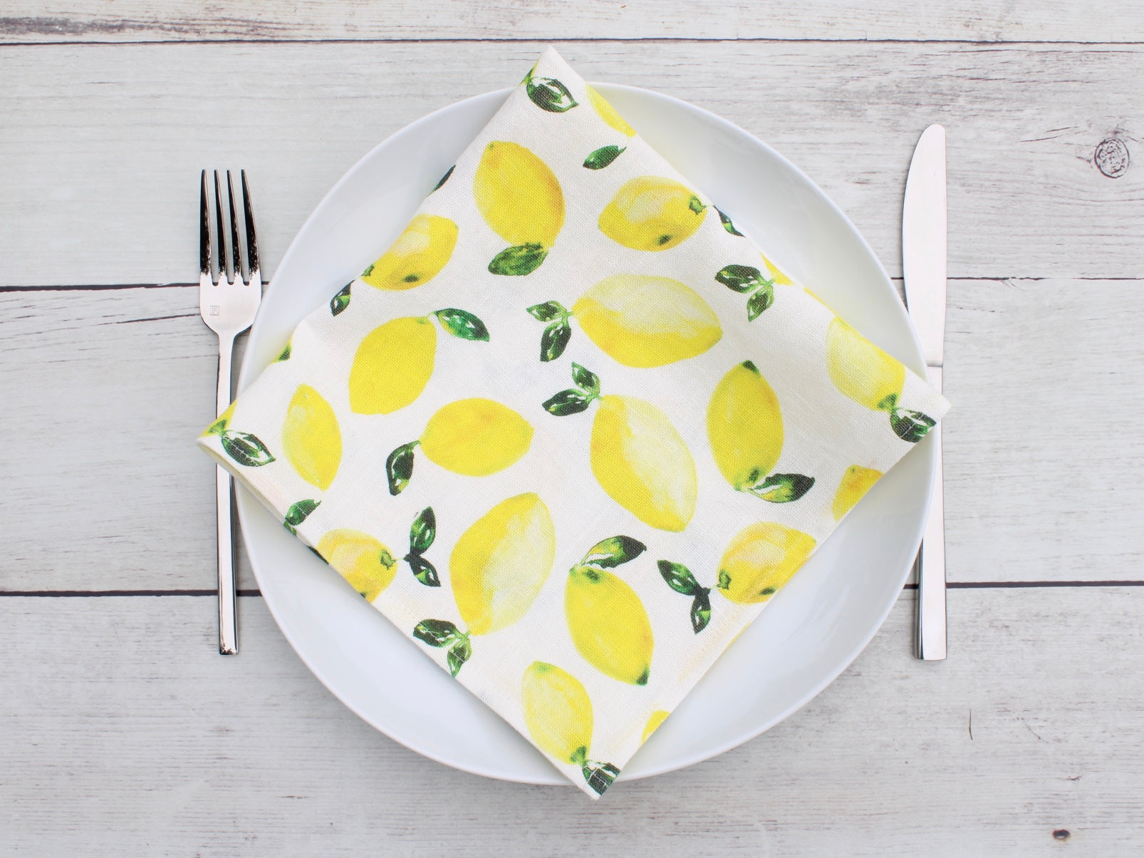 Linen napkin Watercolor Lemons