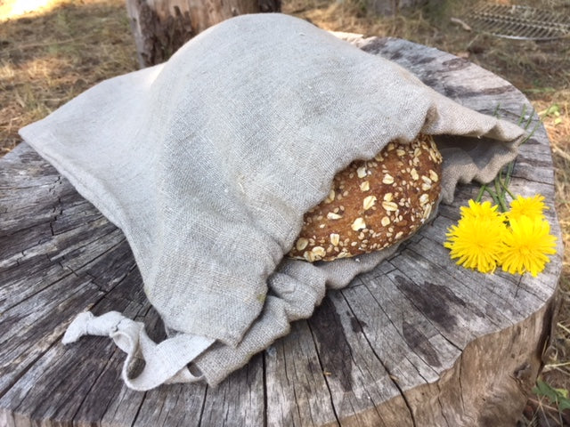 Natural Heavy Linen Bread Bag Eco-Friendly Food Storage
