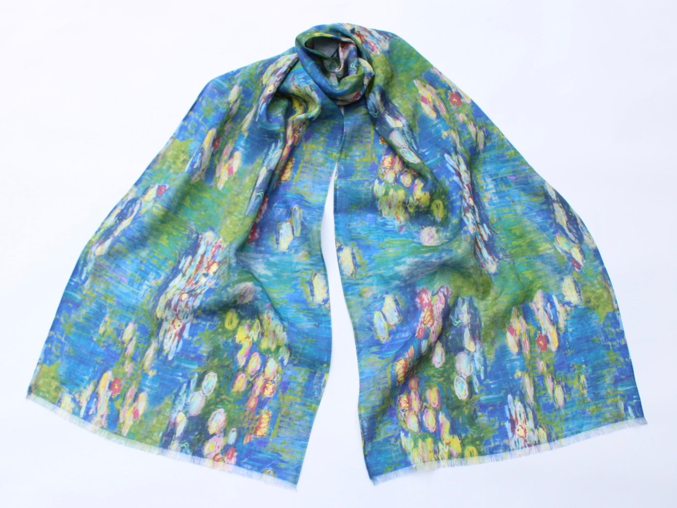 Linen Scarf Claude Monet Water Lilies
