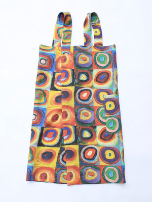 Linen cross back apron Kandinsky Color Study