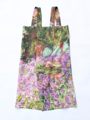 Sale Linen cross back apron Claude Monet Garden at Giverny
