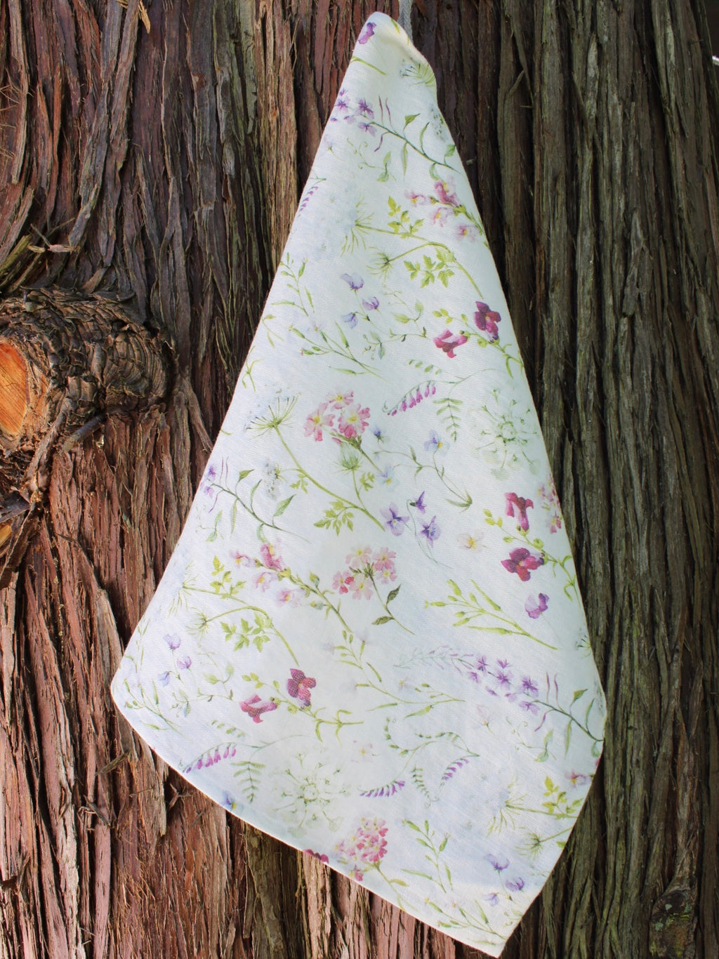 Linen Tea Towel Delicate Blooms