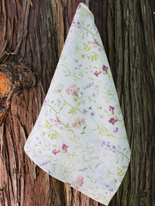 Linen Tea Towel Delicate Blooms
