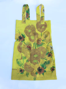 Linen cross back apron Vincent Van Gogh Sunflowers