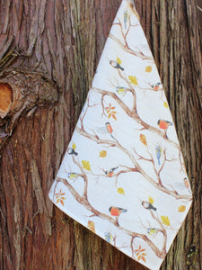 Linen Tea Towel Watercolor Birds