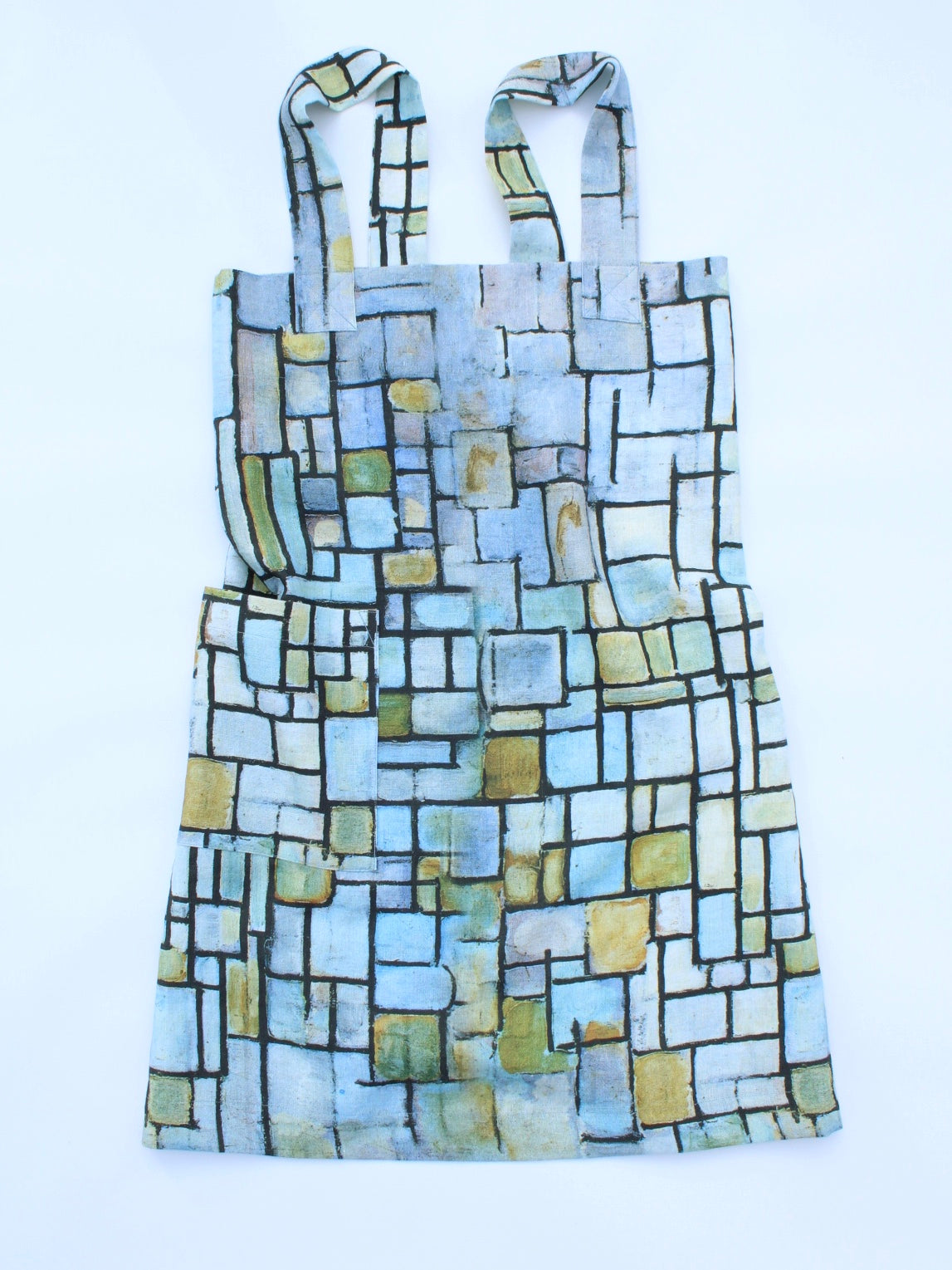 Linen cross back apron Piet Mondrian Composition N II