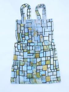 Linen cross back apron Piet Mondrian Composition N II