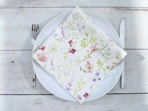 Linen Napkin Delicate Blooms