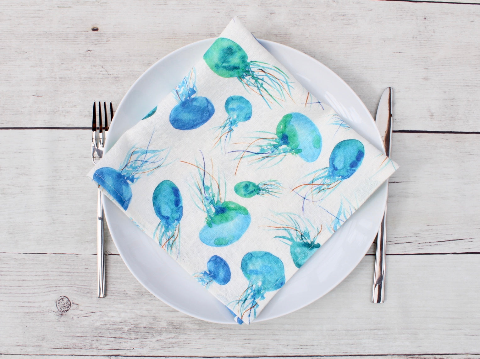 Linen napkin Jellyfish