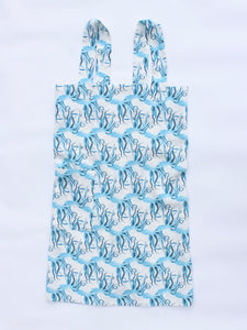 Linen cross back apron Watercolor Blue Octopus