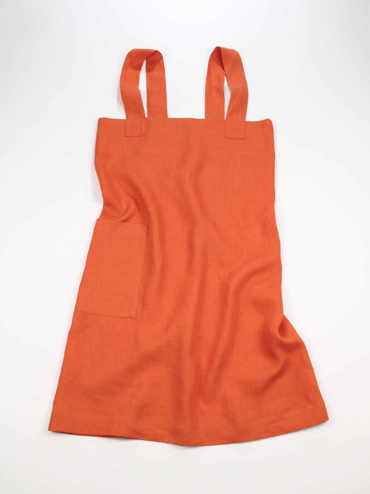 Linen cross back apron Festive Orange