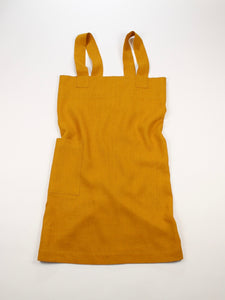 Linen cross back apron Turmeric Yellow
