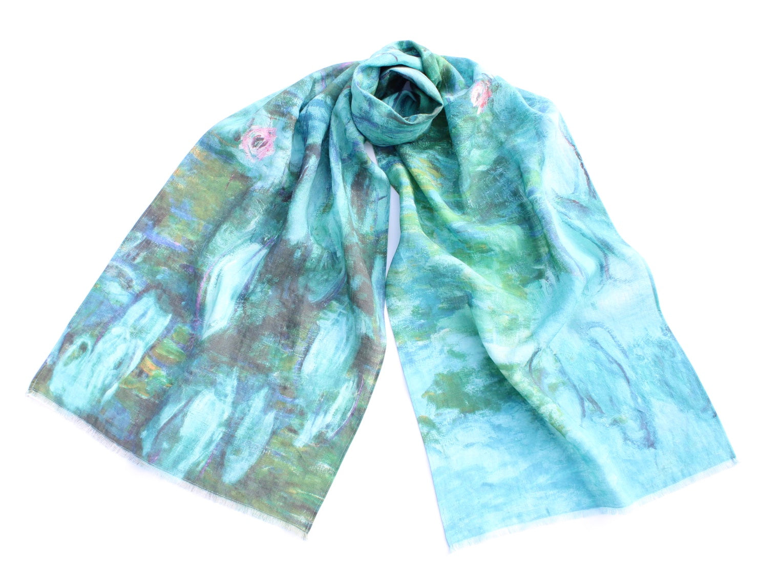 Linen Scarf Claude Monet Water Lilies