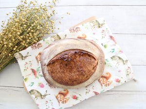 Linen Bread Bag Forest Friends Mushroom Collection
