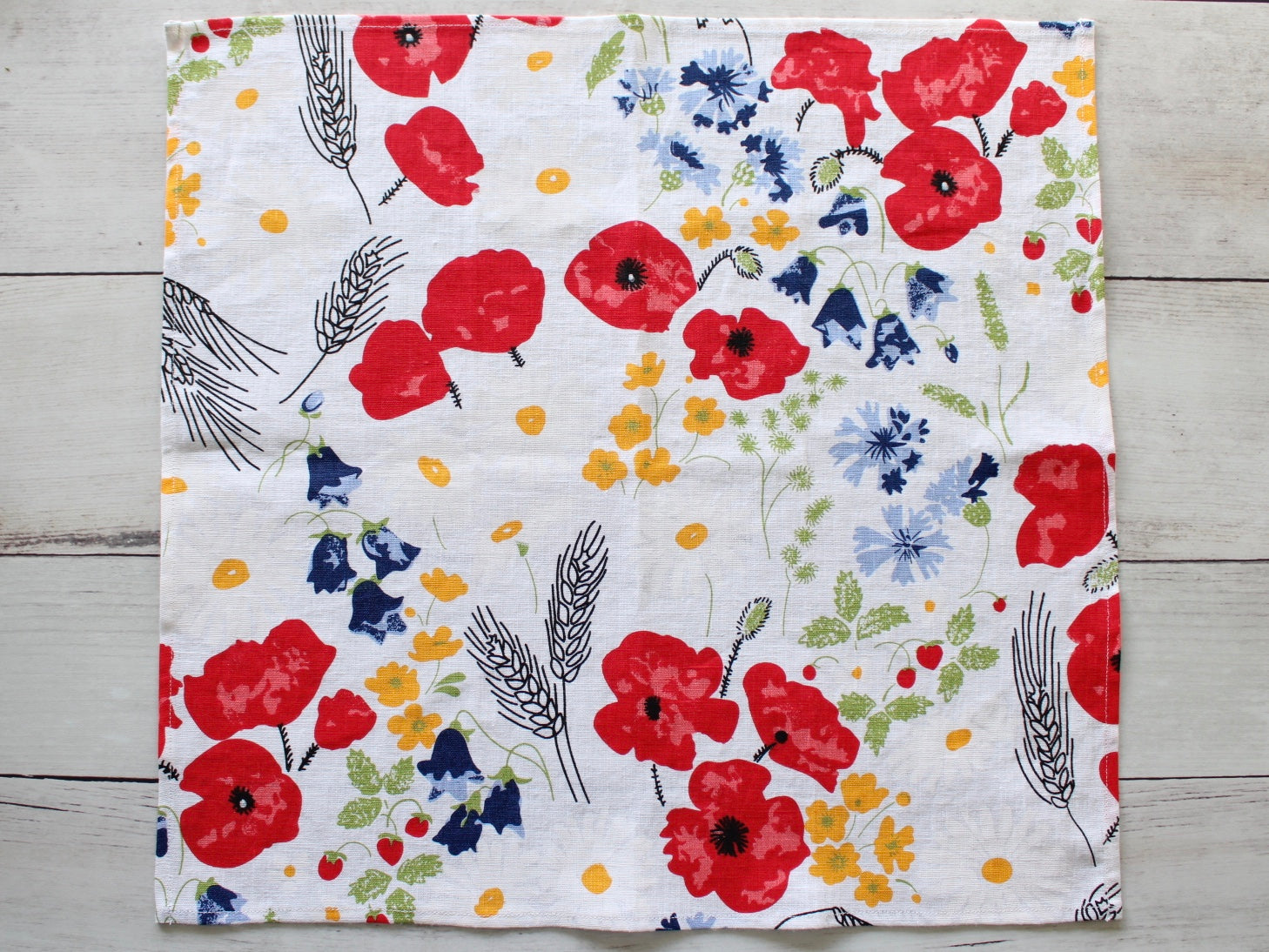 Linen napkins Wildflower Meadow White