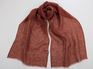 Sale Lightweight Linen Scarf Brick Red