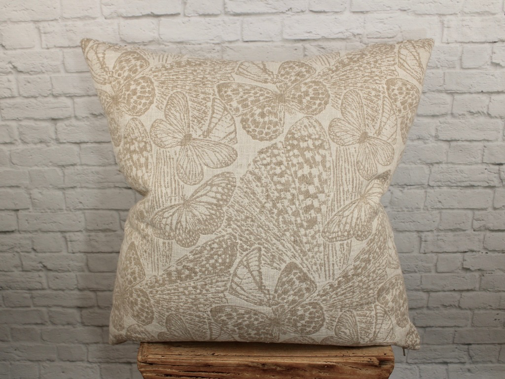 Luxury Linen Pillow Woven Butterflies