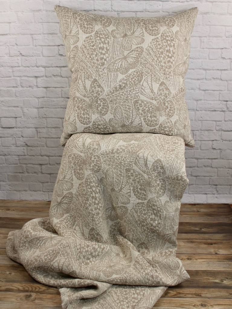 Luxury Linen Pillow Woven Butterflies
