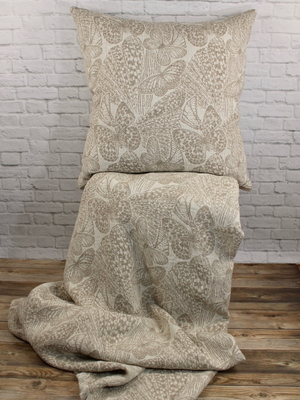 Luxury Linen Pillow Woven Butterflies