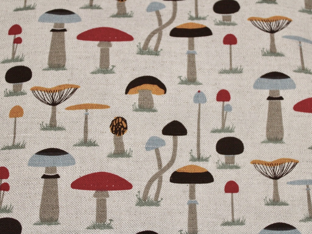 Linen Handbag Mushrooms