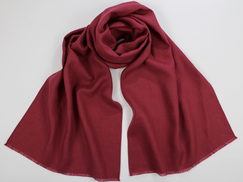 Sale Linen Wool Winter Scarf Raspberry Red